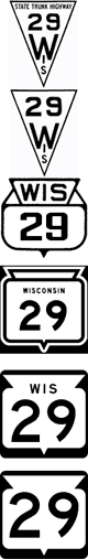 Wisconsin State Trunk Highway Route Marker progression