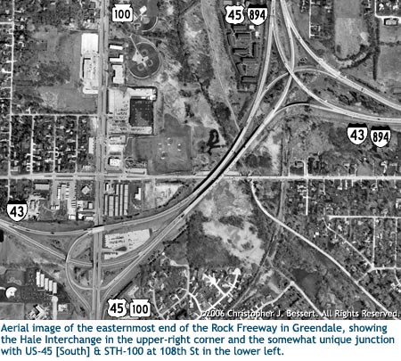 Rock Freeway aerial image at the Hale Interchange.