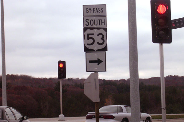 BYPASS US-53 route marker assembly