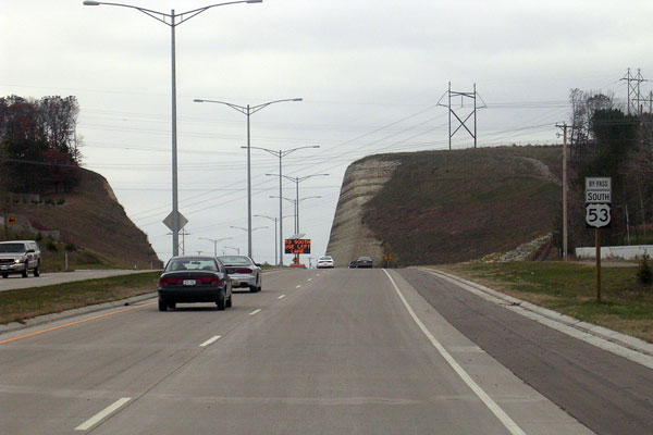 Hill cut on North Crossing Extension