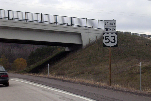 BYPASS US-53 route marker assembly