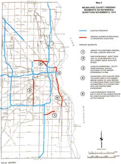 Milwaukee Freeway Map: 1974 Referendum