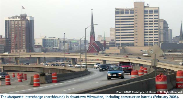 Marquette Interchange in downtown Milwaukee.