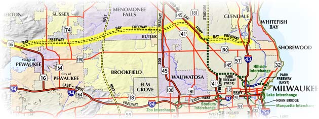 Map of Bay Freeway