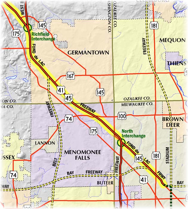 Fond du Lac Freeway Map