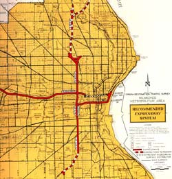 Proposed 1946 Milwaukee Expressway System