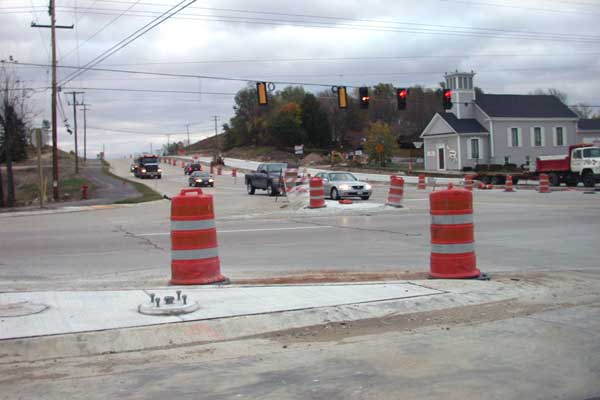 Construction on CTH-J (soon to be STH-164) south of STH-190